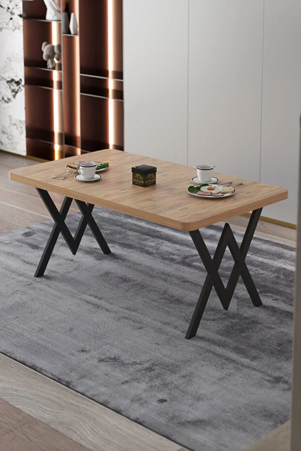 Parla Mutfak Yemek Masası W Metal Ayak 70x110 Mutfak Masası Yemek Masası Çalışma Masası